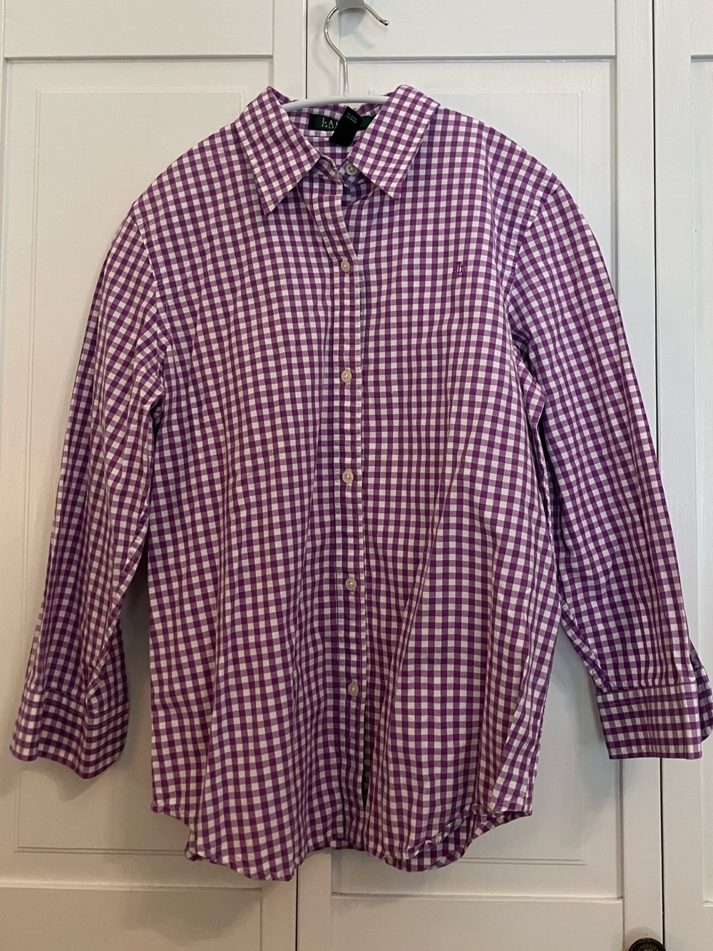 Lauren Ralph Lauren Purple Gingham Button-Down Shirt